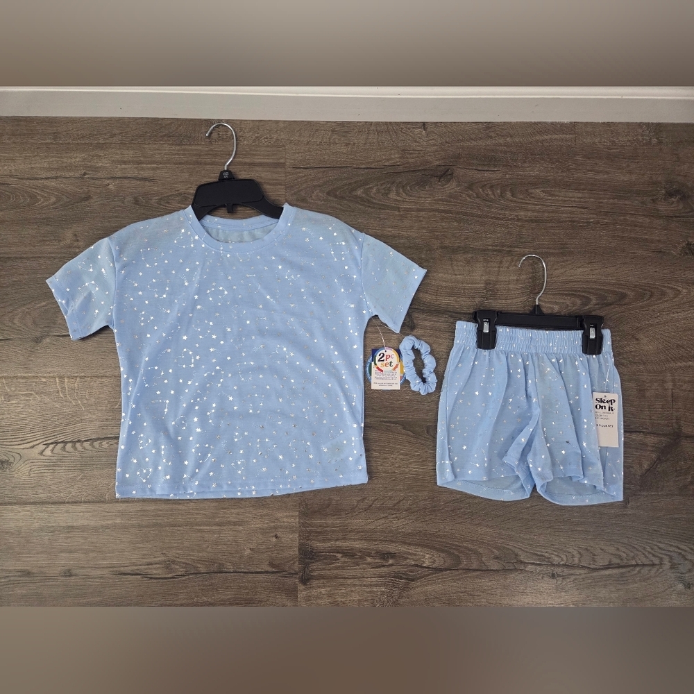 Sleep On It Blue Starry Girls Pajama Set Size XXS 4/5 NWT